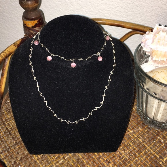 Express Jewelry - 🎀5/$25🎀 EXPRESS Silver & Pink Choker & Bracelet